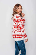 Load image into Gallery viewer, Ellures New Unisex Ladies, Men, and Kids Knitted Christmas Jumper - Reindeer &amp; Snowflake Long Festive Sweater
