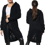 Load image into Gallery viewer, Ellures New Women’s Chunky Cable Knitted Oversized Longline Hooded Cape Cardigan
