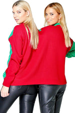 Load image into Gallery viewer, Ellures Ladies &amp; Mens Mr. and Mrs. Elf Christmas Jumper - Naughty &amp; Nice Matching Festive Sweater for Couples
