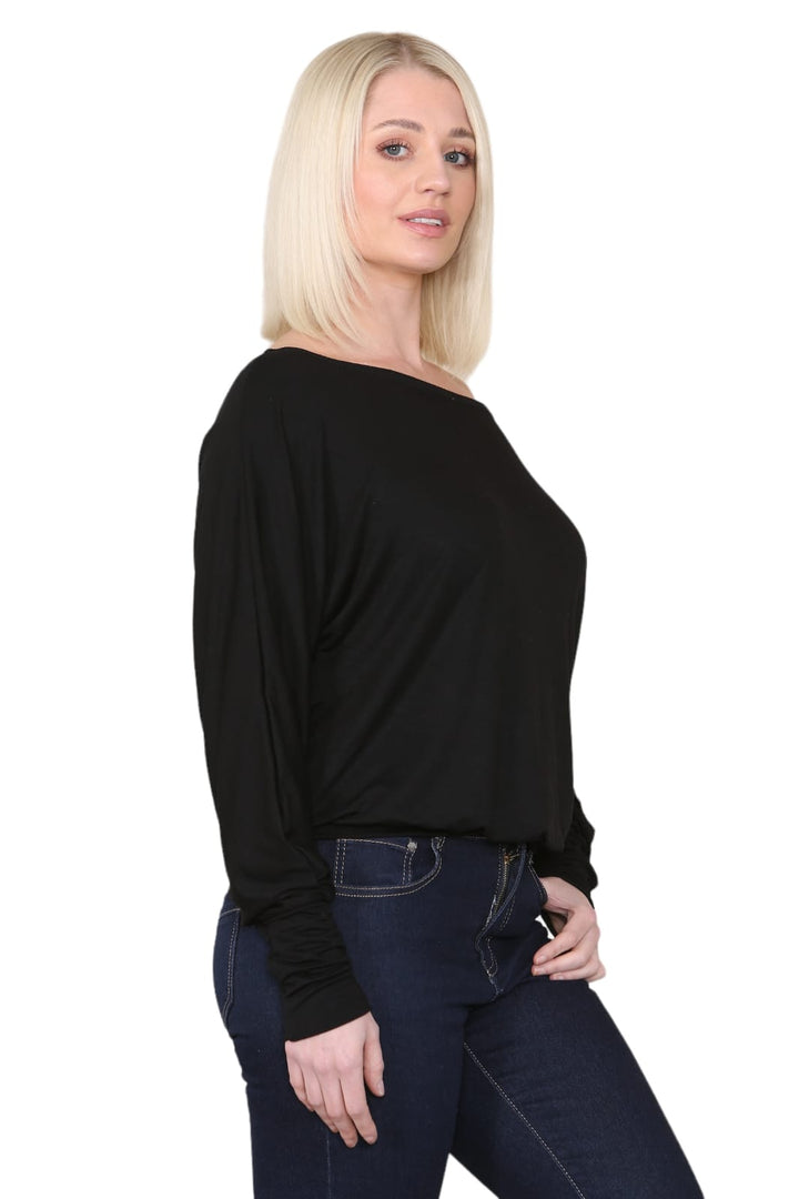 One Off-Shoulder Batwing Top