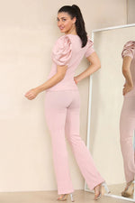 Load image into Gallery viewer, Ellures Puff Sleeves Rib Loungewear
